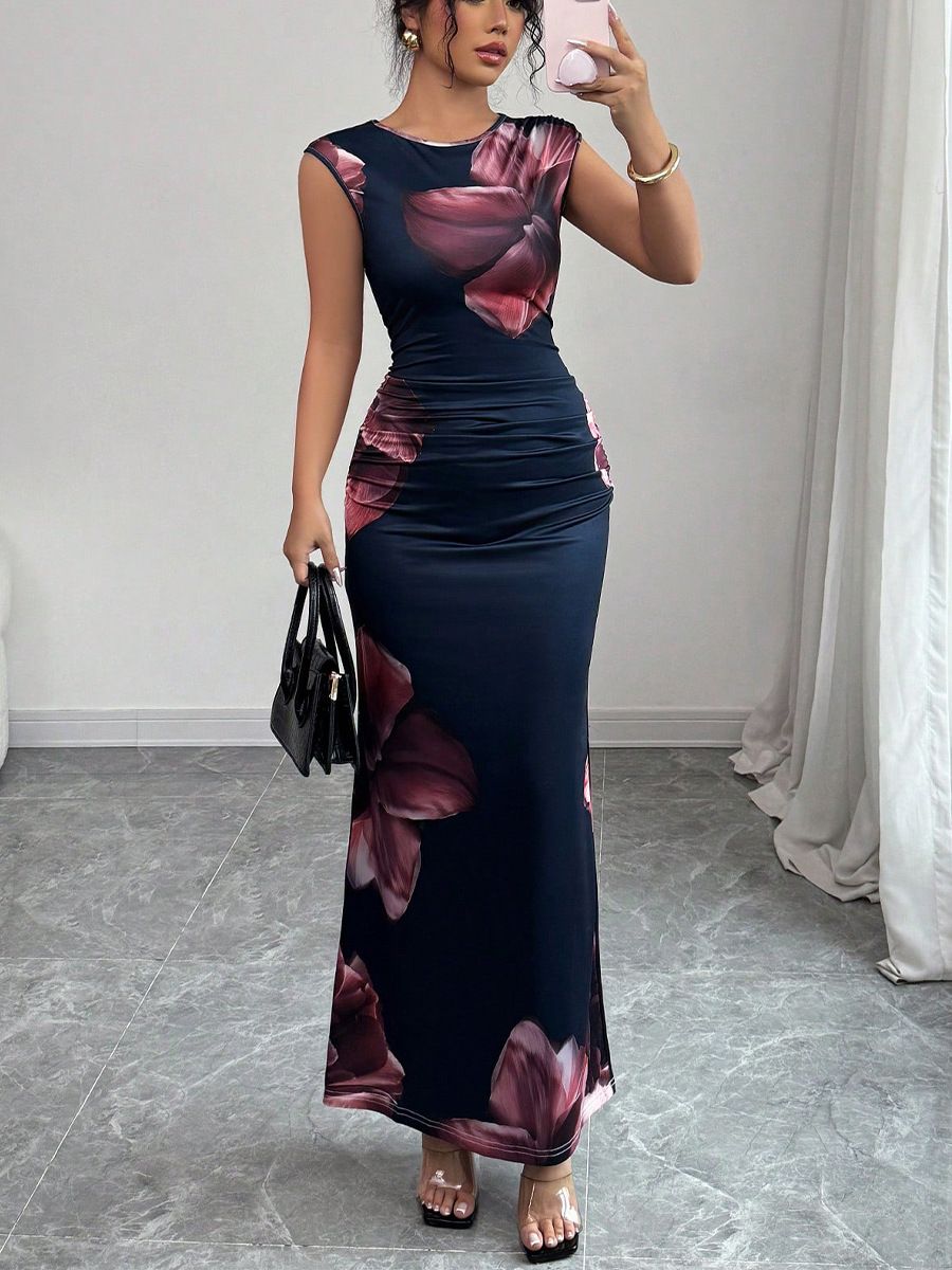 New women's dresses in summer are fashionable and elegant. Sleeveless round neck slim hip long dresses are suitable for daily leisure commuting parties.