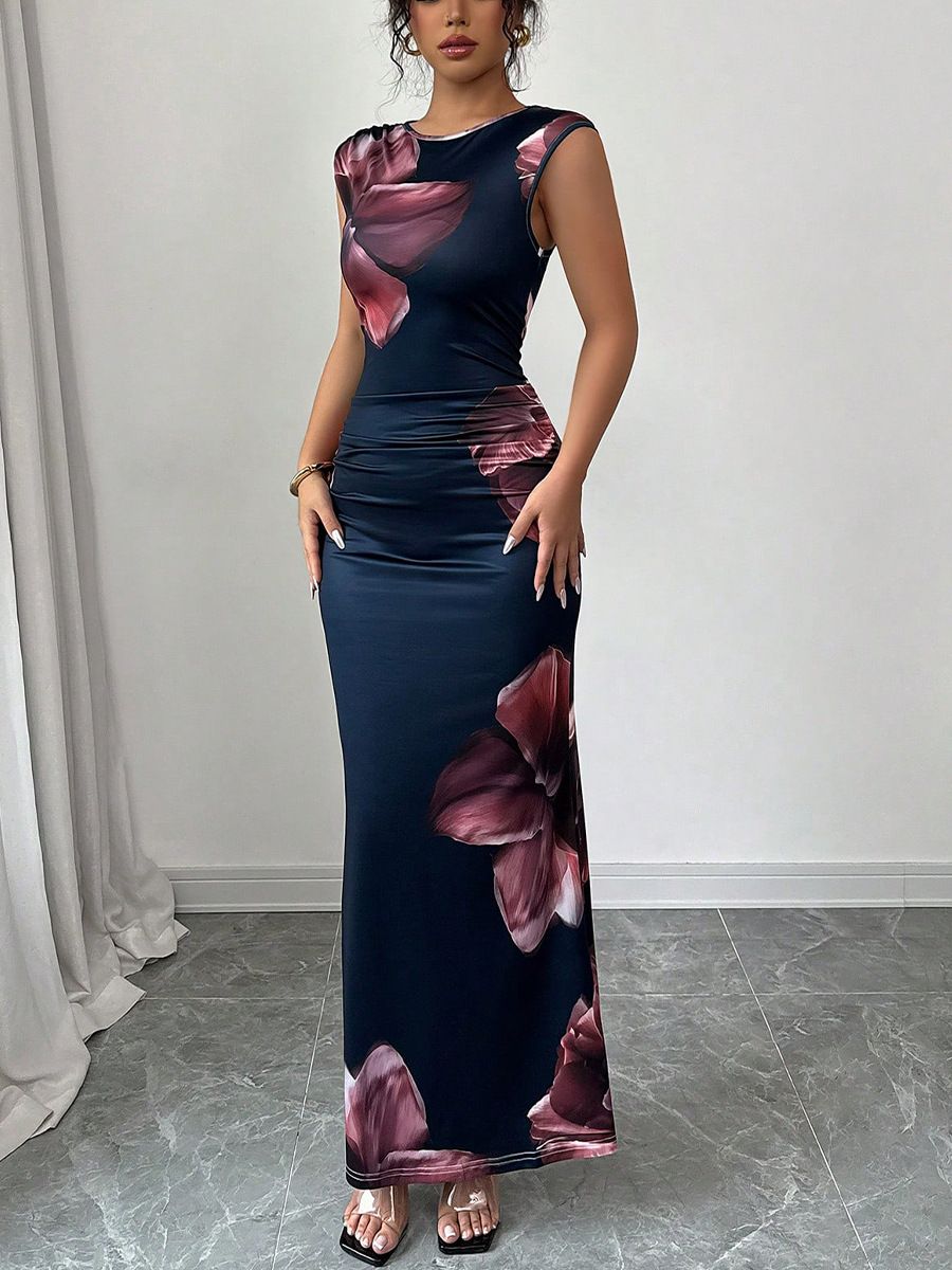 New women's dresses in summer are fashionable and elegant. Sleeveless round neck slim hip long dresses are suitable for daily leisure commuting parties.