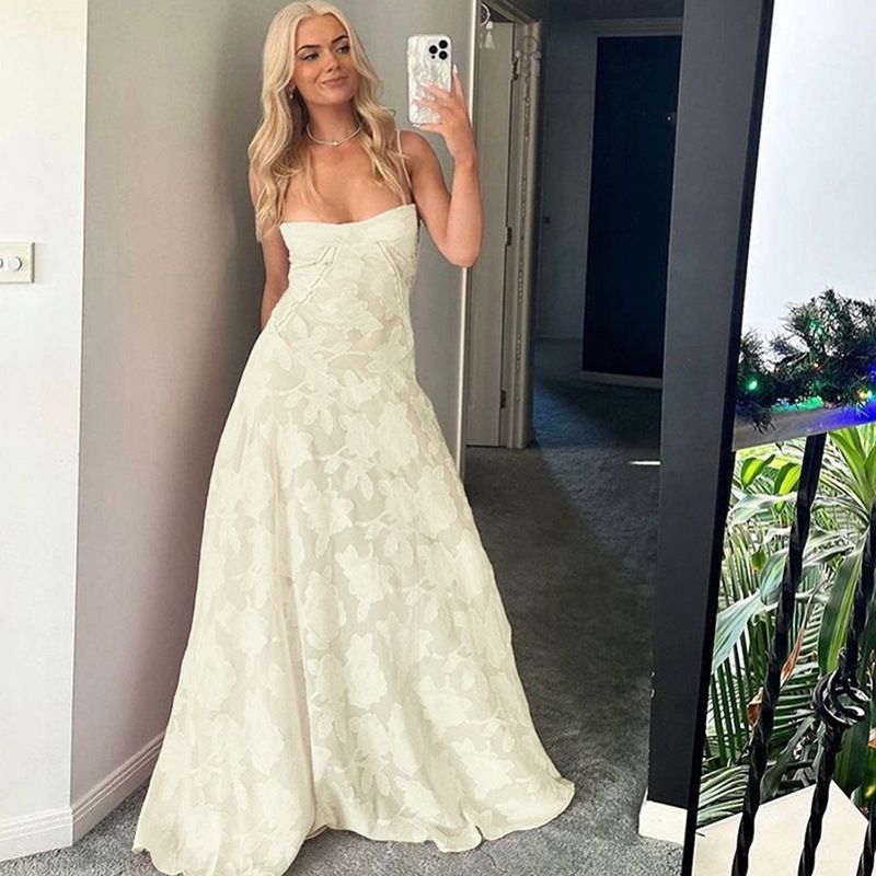Europe and the United States summer new women's dress fashion solid color perspective sleeveless sling big skirt long dress suitable for leisure holiday party banquet dress.