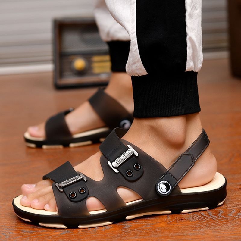Summer Casual Shoes New Men Sandals Gladiator Sandals Open Toe Platform Outdoor Beach Sandal Rome Footwear Black 34-45