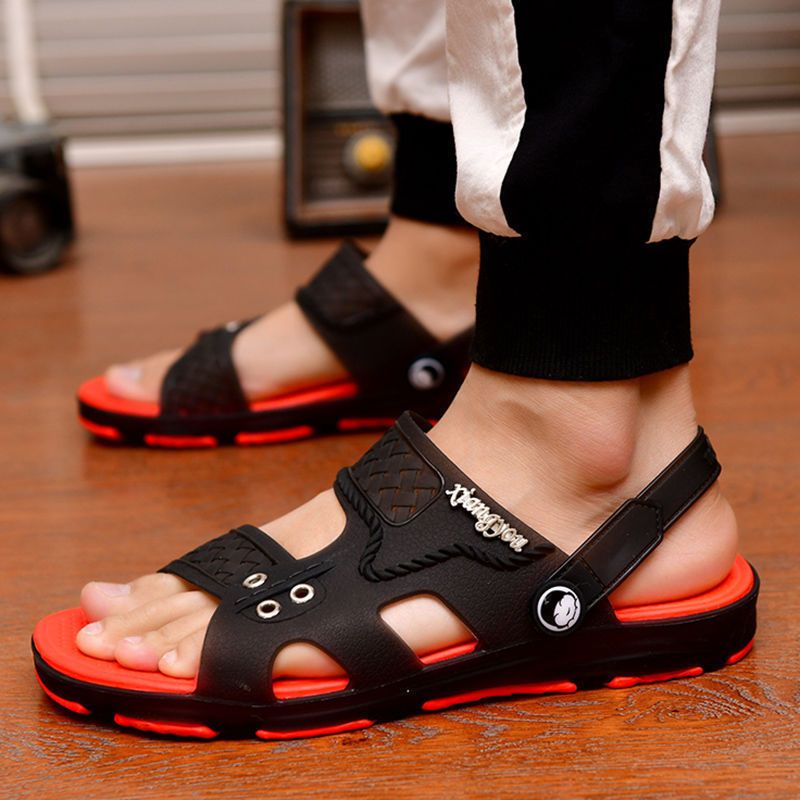 Summer Casual Shoes New Men Sandals Gladiator Sandals Open Toe Platform Outdoor Beach Sandal Rome Footwear Black 34-45