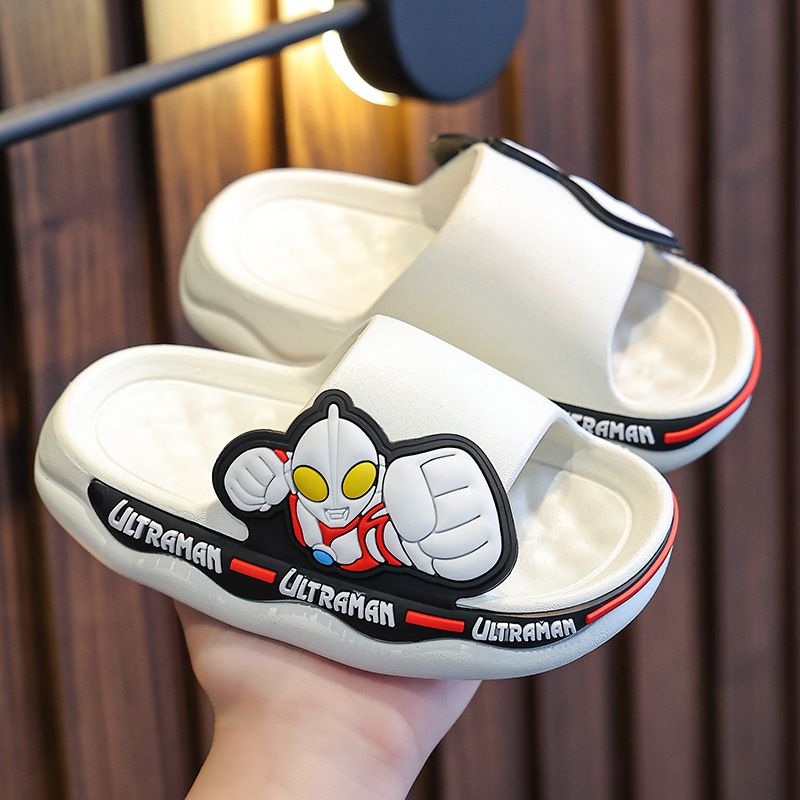 Kids Summer Slippers - Anti-Slip Ultraman Slides for Boys & Girls, Indoor Bathroom House Slippers (Parent-Child Matching)
