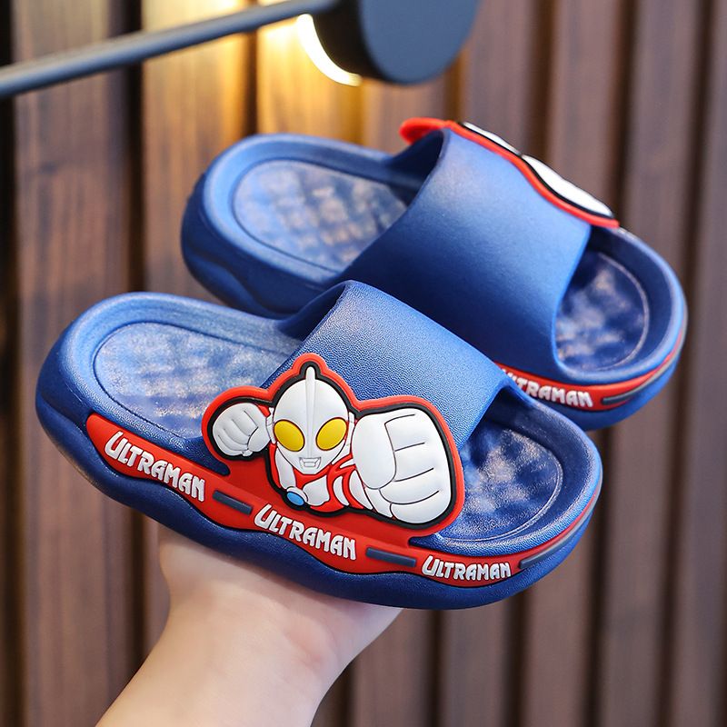 Kids Summer Slippers - Anti-Slip Ultraman Slides for Boys & Girls, Indoor Bathroom House Slippers (Parent-Child Matching)