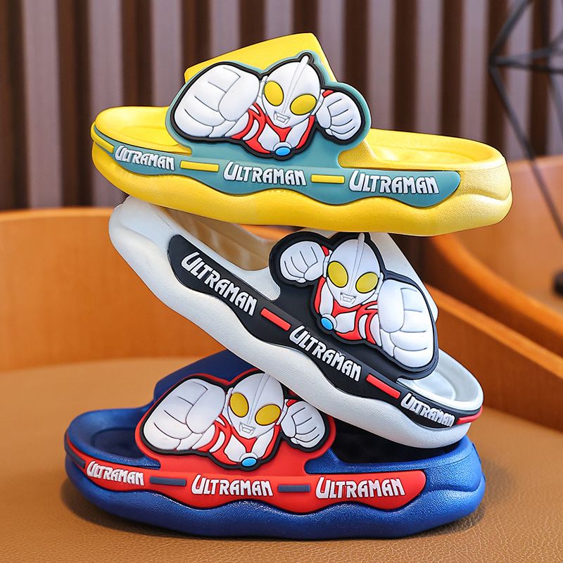 Kids Summer Slippers - Anti-Slip Ultraman Slides for Boys & Girls, Indoor Bathroom House Slippers (Parent-Child Matching)