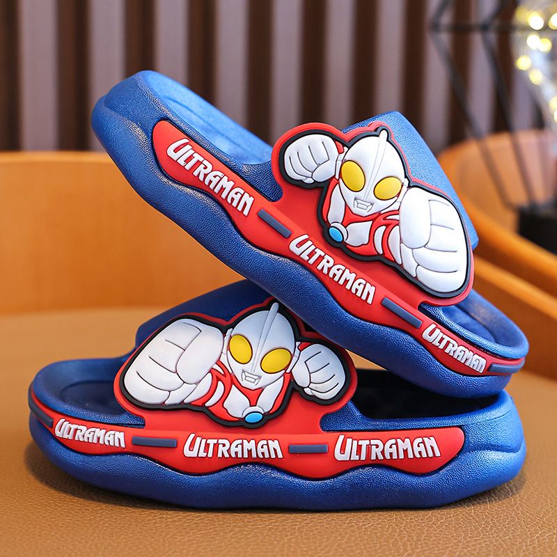 Kids Summer Slippers - Anti-Slip Ultraman Slides for Boys & Girls, Indoor Bathroom House Slippers (Parent-Child Matching)