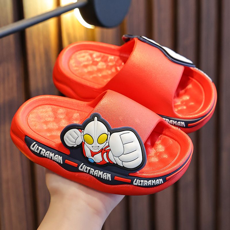 Kids Summer Slippers - Anti-Slip Ultraman Slides for Boys & Girls, Indoor Bathroom House Slippers (Parent-Child Matching)
