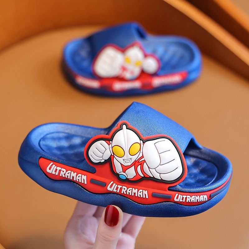 Kids Summer Slippers - Anti-Slip Ultraman Slides for Boys & Girls, Indoor Bathroom House Slippers (Parent-Child Matching)