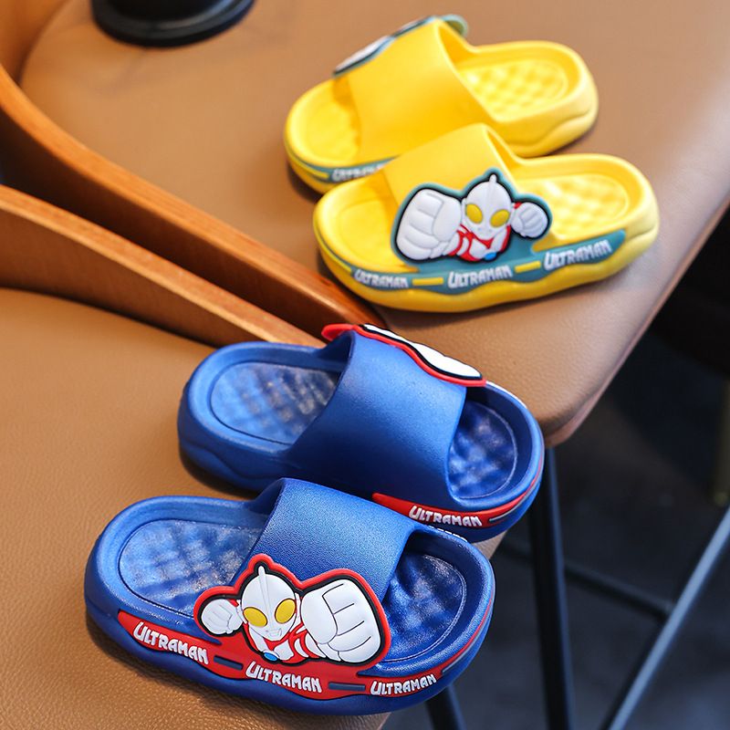 Kids Summer Slippers - Anti-Slip Ultraman Slides for Boys & Girls, Indoor Bathroom House Slippers (Parent-Child Matching)