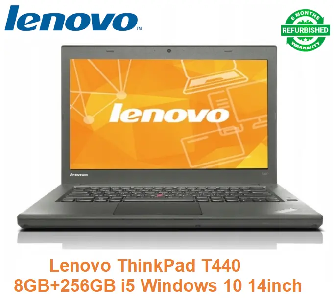 Refurbished Laptop Lenovo ThinkPad T440 Intel Core i5 4th Gen 8GB+256GB SSD+14" Windows 10 Refurbished Lenovo Laptops Notebook Computer