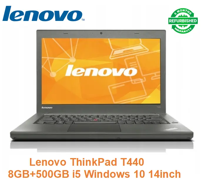 Refurbished Laptop Lenovo ThinkPad T440 Intel Core i5 4th Gen 8GB+500GB HDD+14" Windows 10 Refurbished Lenovo Laptops Notebook Computer