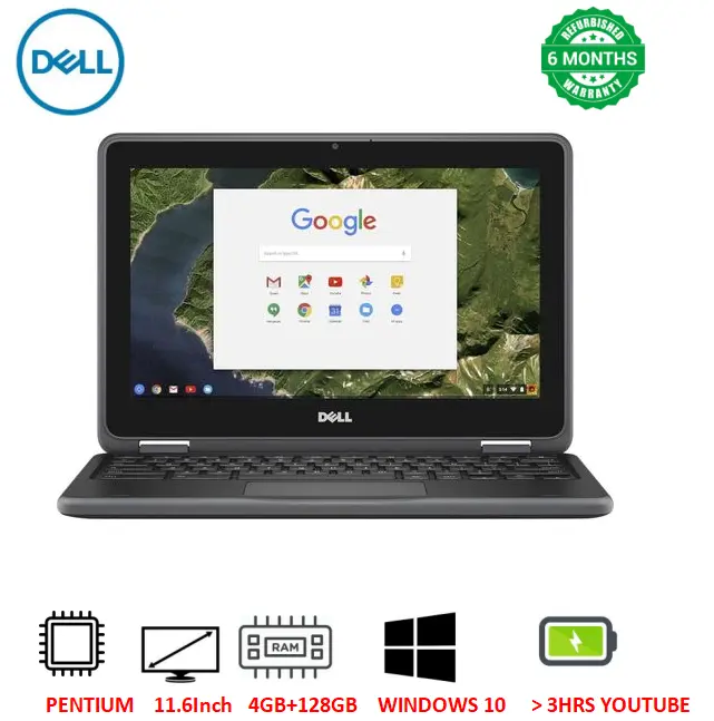 {Free mouse+ mouse pad } Refurbished Dell Latitude 3180 Intel pentium 4GB Ram 128GB SSD 11.6'' INCH Refurbished Laptop Computer Notebook with windows 10 and office installed