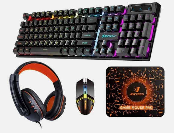 VICTORY (CT4-01) 4 in1 Luminous Gaming keyboard, Gaming mouse,Gaming Headphones and Mouse Pad set Combos Mechanical feel e-sports gaming mouse keyboard set Combo