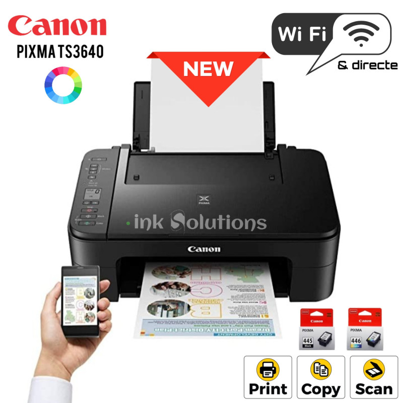 Brand New Canon Pixma TS3640 All In One Wireless Printer Multifunction Printer Wi-Fi, Print, Copy, Scan, Cloud 2 FINE Cartridges (Black and Colour)