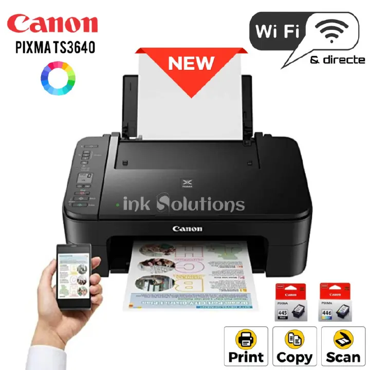 Brand New Canon Pixma TS3640 All In One Wireless Printer Multifunction Printer Wi-Fi, Print, Copy, Scan, Cloud 2 FINE Cartridges (Black and Colour)