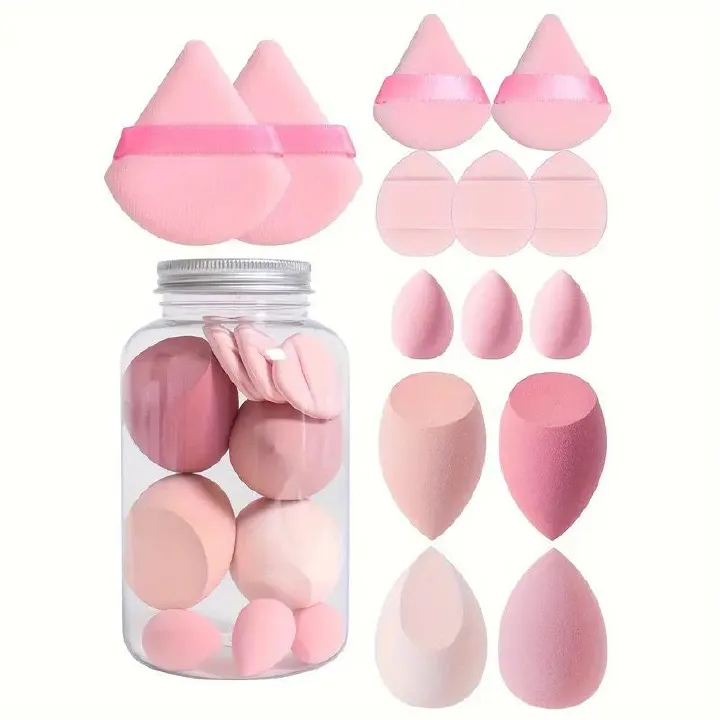 14 Pcs Makeup Sponge Set-Beauty Blender & Powder Puff Kit with Mini Sponges, Latex-Free Foundation Blending Sponge Set for Liquid, Cream & Powder, Professional Makeup Tools for Flawless Finish