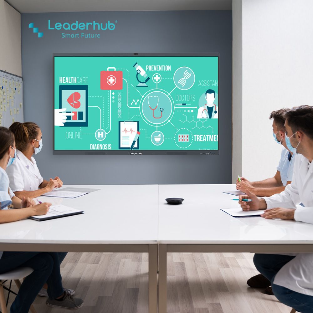 Leaderhub  75 inches L75HM Smart Board 8G DDR RAM  128G EMMC Storage Hybrid Conference Displays Interactive Flat Panel Touch Screen Digital Board For Classroom Conference ​Meeting Room SmartBoard