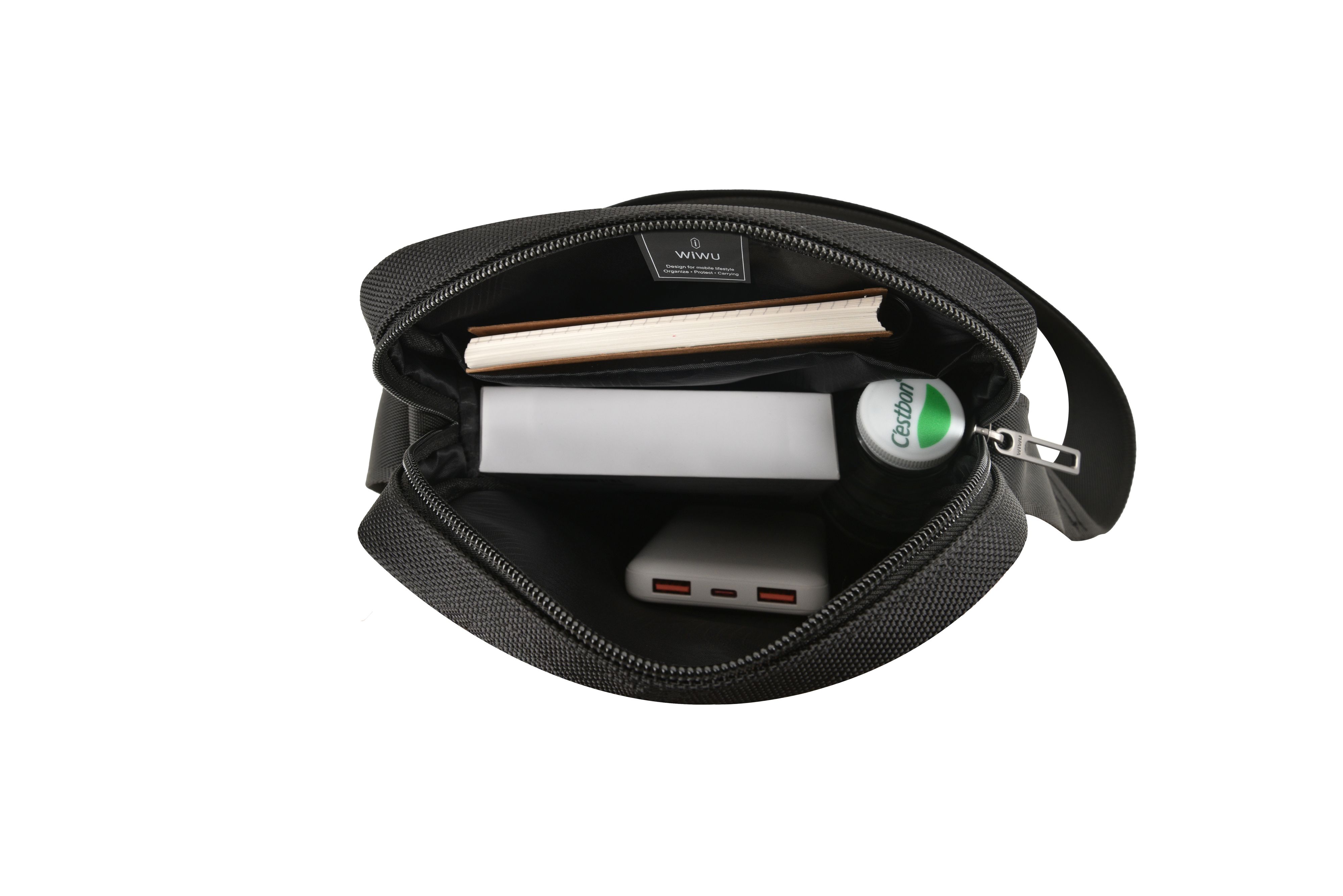 KMAX WiWU Salem Crossbody Sling Bag Roomy and Compact Adjustable Shoulder Strap Salem Black Mini Crossbody Bag