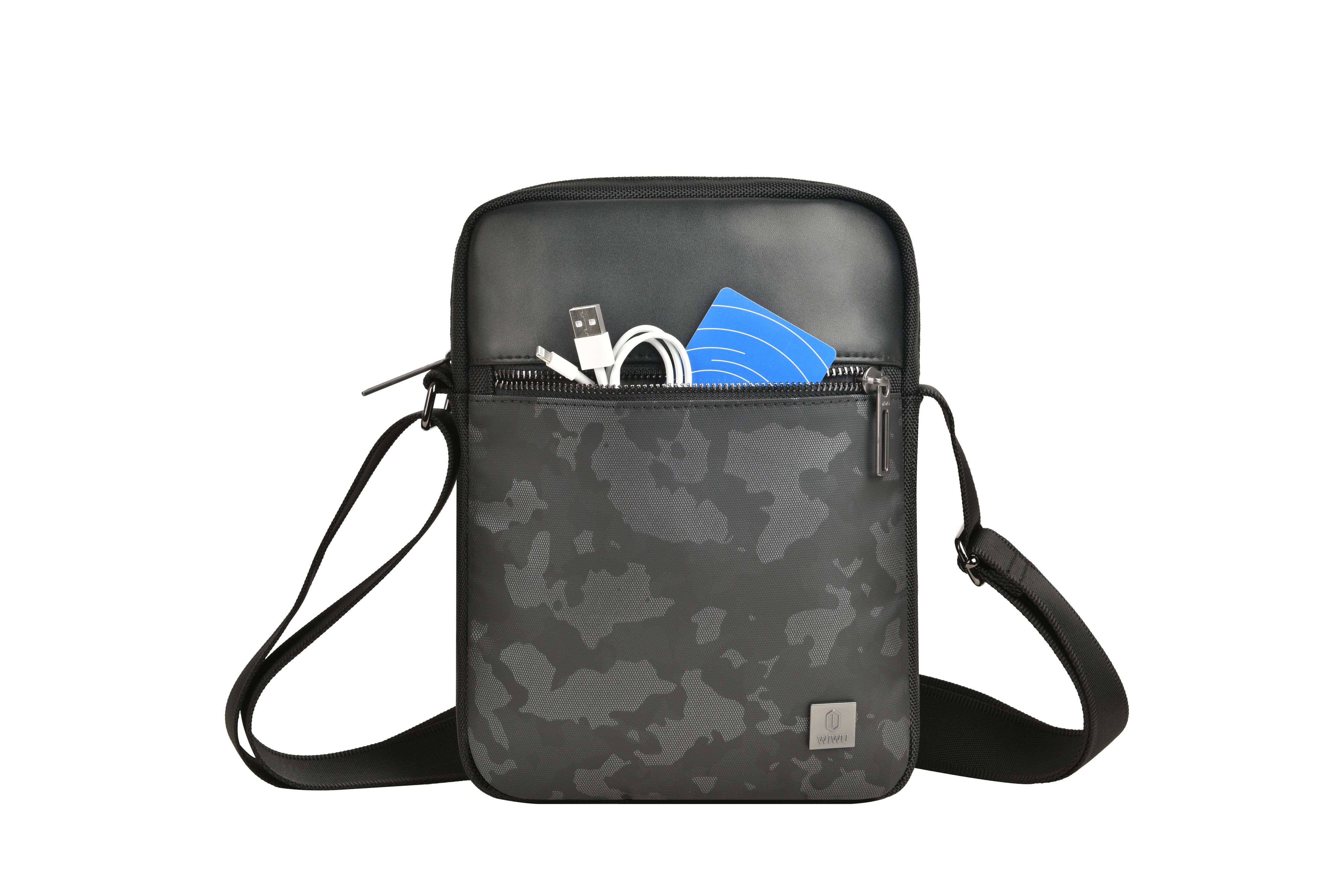 KMAX WiWU Salem Crossbody Sling Bag Roomy and Compact Adjustable Shoulder Strap Salem Black Mini Crossbody Bag