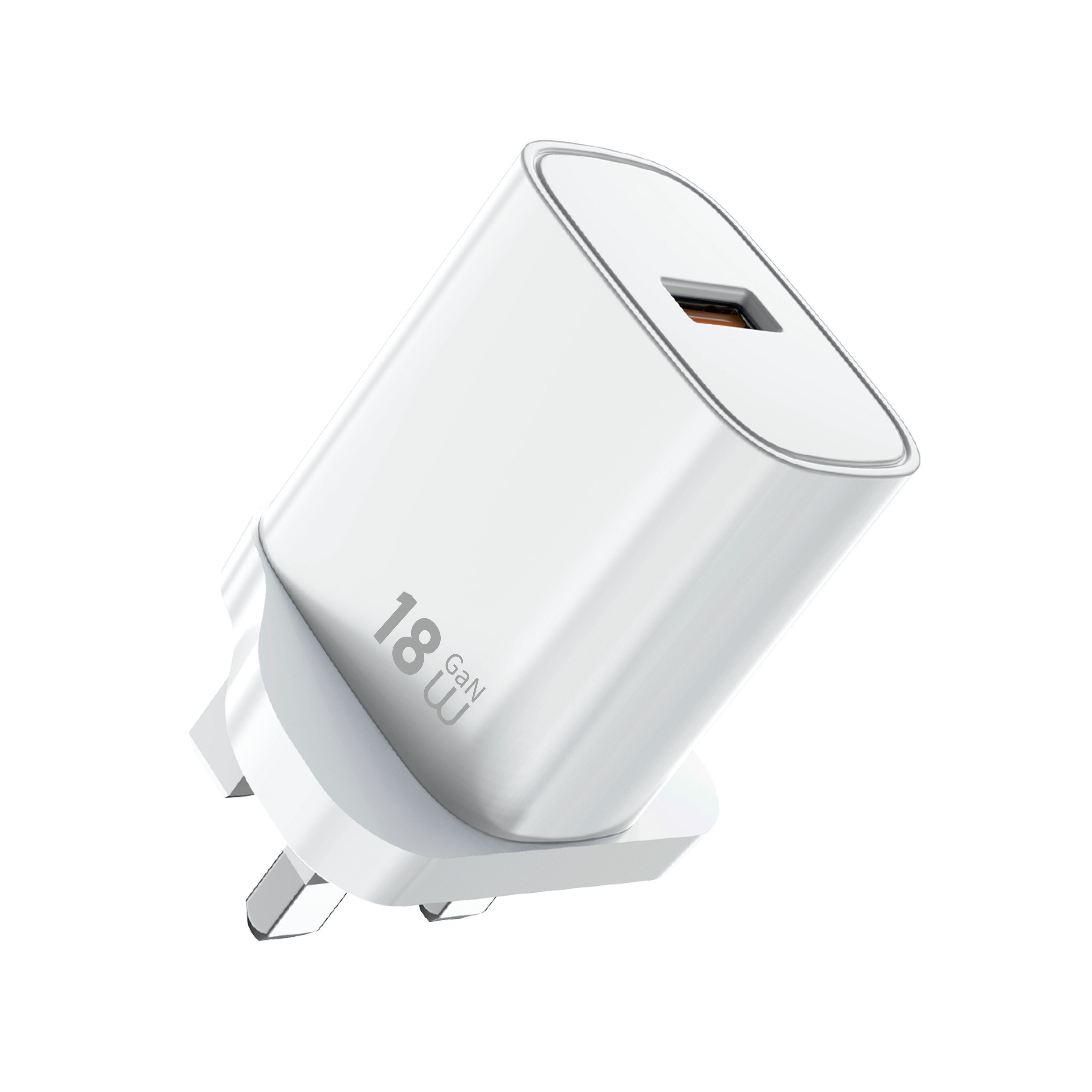 KMAX UK CE 18W Essential GaN Fast Smartphone Charger USB fit 100-240V 50-60Hz use for iphone android phoe G006