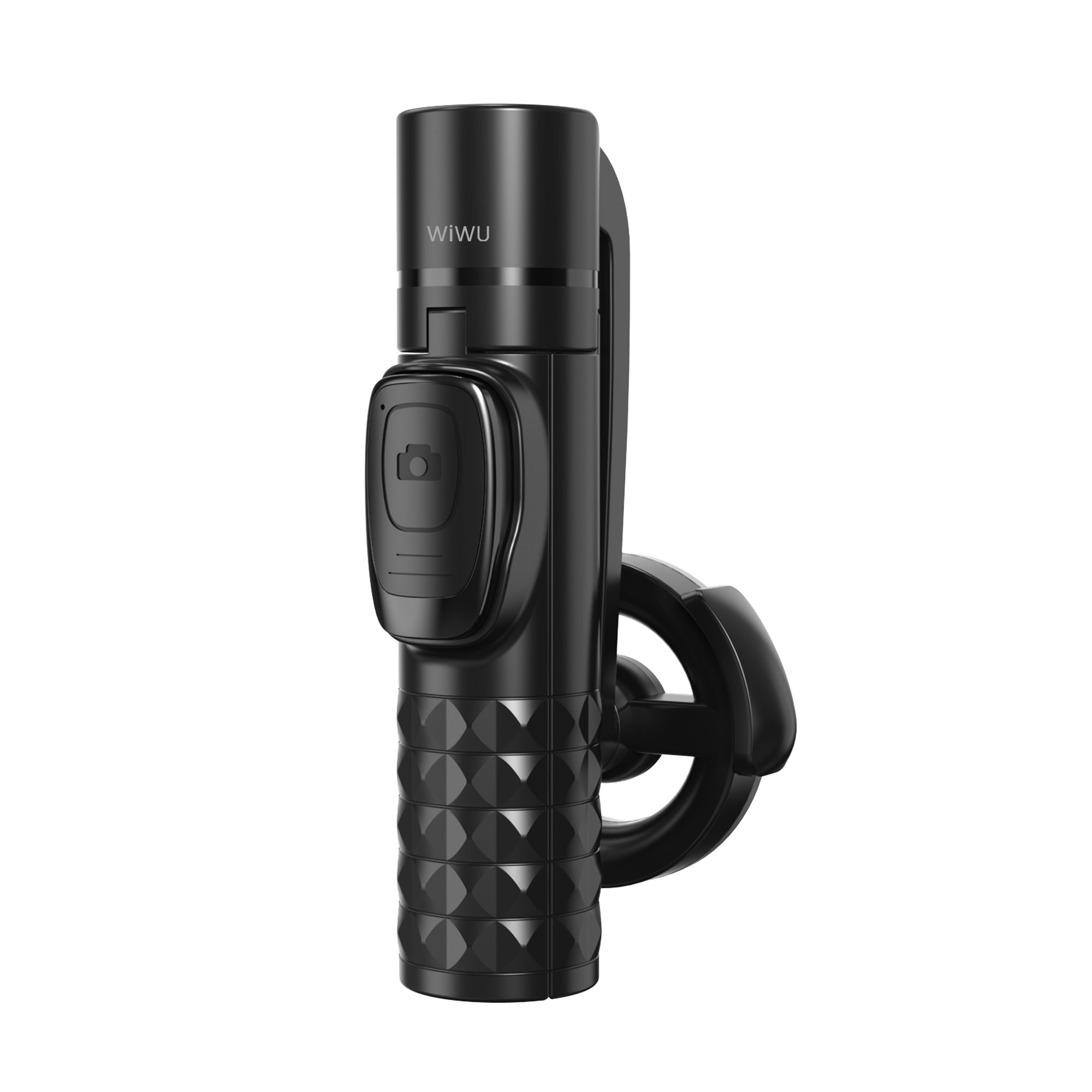 KMAX WiWU Wi-SE014 Magnetic Selfie Stick Phone Holder Black  Aluminum Alloy + ABS Strong Magnetic Tight Adsorption for Phone