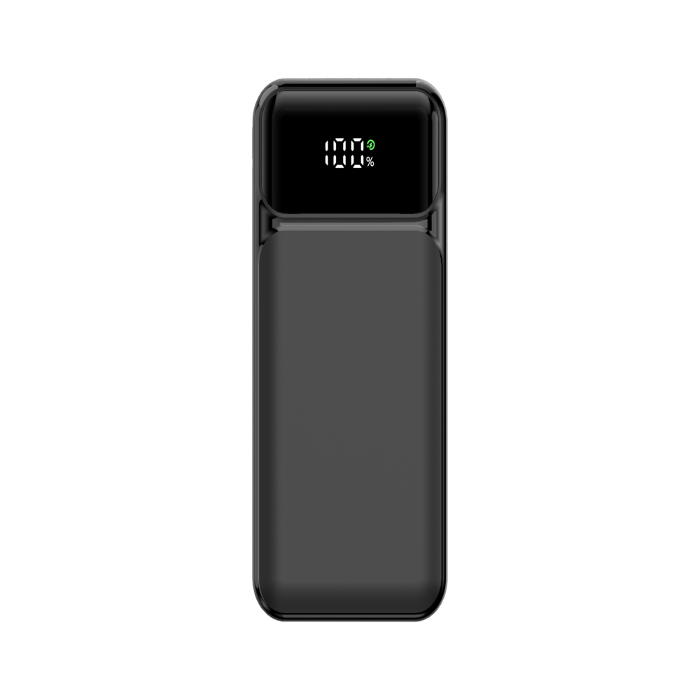 ‌Leaderhub PF200 22.5W  Power Bank 20000mAh Triple Output (Type-C + USB+Lightning) Digital Display CE Certified Compact & Portable for Smartphones/Tablets (Black)
