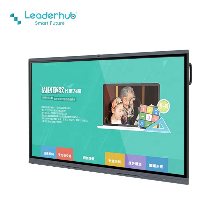 Leaderhub L75H 75'' Smart White Board Android 11.0 Interactive Flat Panel with 48MP AI Camere for Classroom Conference ​Meeting Room