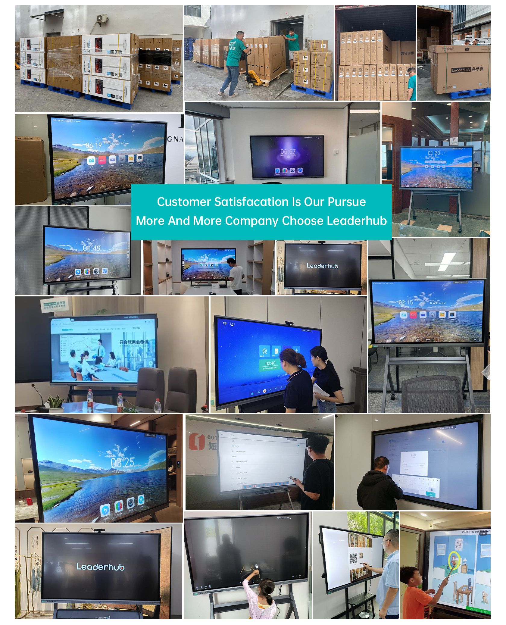 Leaderhub L86HM  86'' 10-in-1 Android 16.0 Smart Whiteboard Electronic Touch Screen  Interactive Flat Panel with 50MP AI Camera for Conference ​Meeting Room
