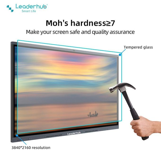 Leaderhub L75H 75'' Smart White Board Android 11.0 Interactive Flat Panel with 48MP AI Camere for Classroom Conference ​Meeting Room