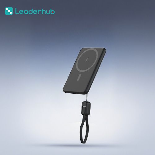 ‌Leaderhub PF200 22.5W  Power Bank 20000mAh Triple Output (Type-C + USB+Lightning) Digital Display CE Certified Compact & Portable for Smartphones/Tablets (Black)