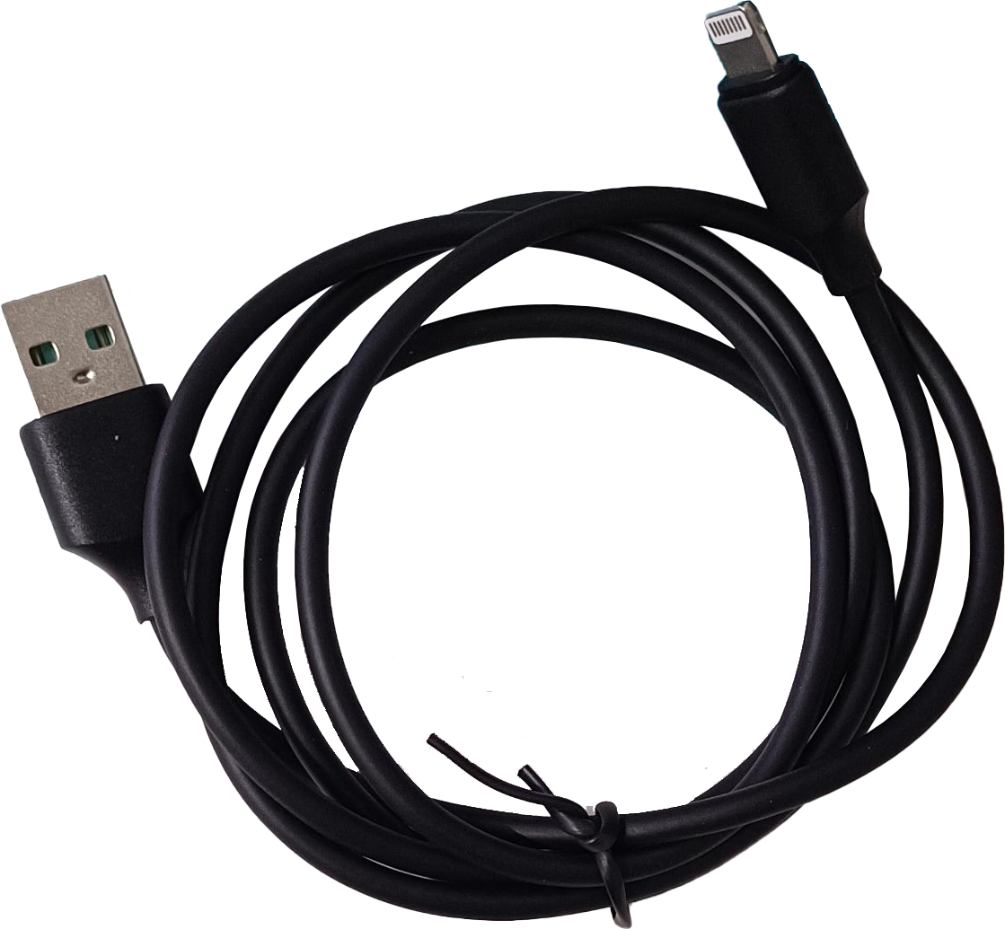 Leaderhub USB A-L 1M Black Fast Charging Data Cable for iPhone 5 6 7 8 X 11 SE 12 13 14 & Pro & Max and Smartphones/Tablets