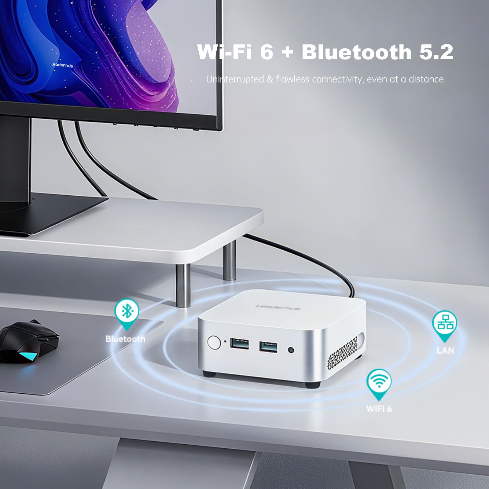 Leaderhub LP1C Windows 11 Pro Alder N100 Mini PC 8GB DDR4 512GB SSD Mini Desktop Laptop Kompyuta Ndogo for Study&Office Work&Gaming