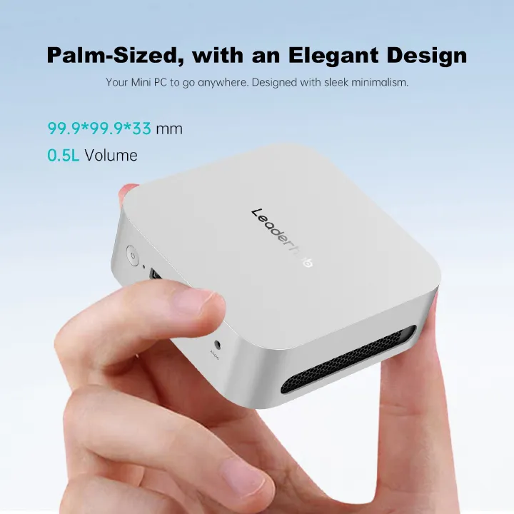 Leaderhub 2026 New Model LP1C Ultra Compact Mini PC Energy Efficient Portable Small Computer for Zoom Meetings,Home Office,Gaming,Streaming Use