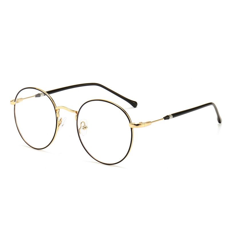Metal Retro Anti Blue Light Glasses Myopia Glasses Frame Men and Women Round Frame Glasses Unisex 1PC