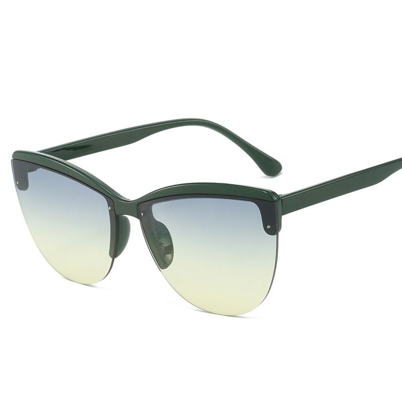 Fashion Retro Half Frame Big Cat-eye Sunglasses for Women Gradient Designer Luxury Cutting Lens UV400 Sunshade Sun Glasses 1PC