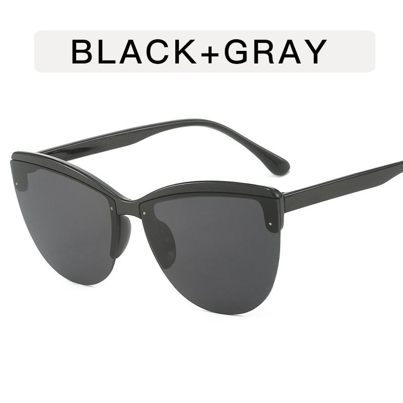 Fashion Retro Half Frame Big Cat-eye Sunglasses for Women Gradient Designer Luxury Cutting Lens UV400 Sunshade Sun Glasses 1PC