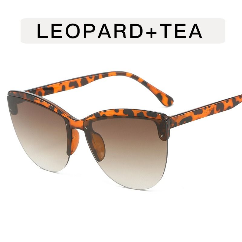 Fashion Retro Half Frame Big Cat-eye Sunglasses for Women Gradient Designer Luxury Cutting Lens UV400 Sunshade Sun Glasses 1PC