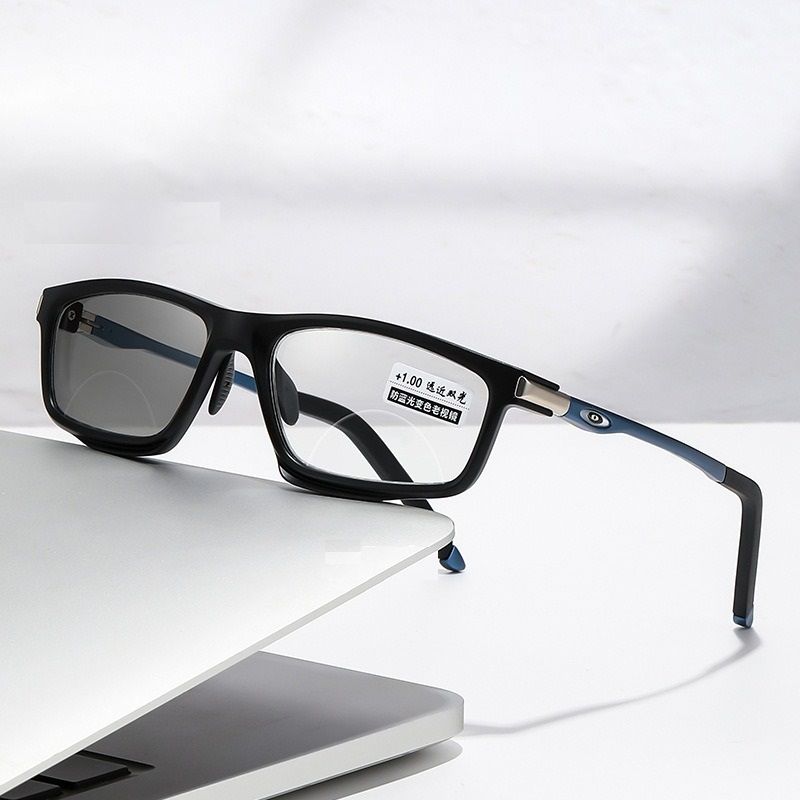2025 Men Women Alloy Photochromic Near Far Presbyopia Glasses Anti Blue Light Sports Bifocal Reading Glasses 1pc