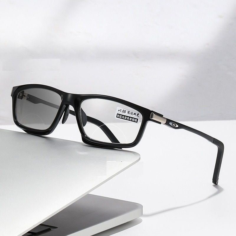 2025 Men Women Alloy Photochromic Near Far Presbyopia Glasses Anti Blue Light Sports Bifocal Reading Glasses 1pc