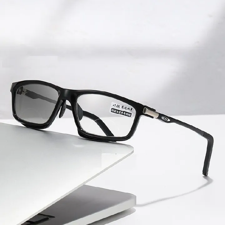 2025 Men Women Alloy Photochromic Near Far Presbyopia Glasses Anti Blue Light Sports Bifocal Reading Glasses 1pc