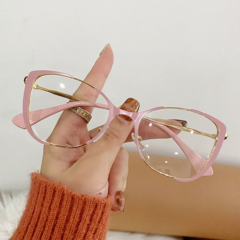 Newest Cat-eye Photochromic Glasses Women's Fashion Metal Pgotograph Optical Glasses 25011 1PC