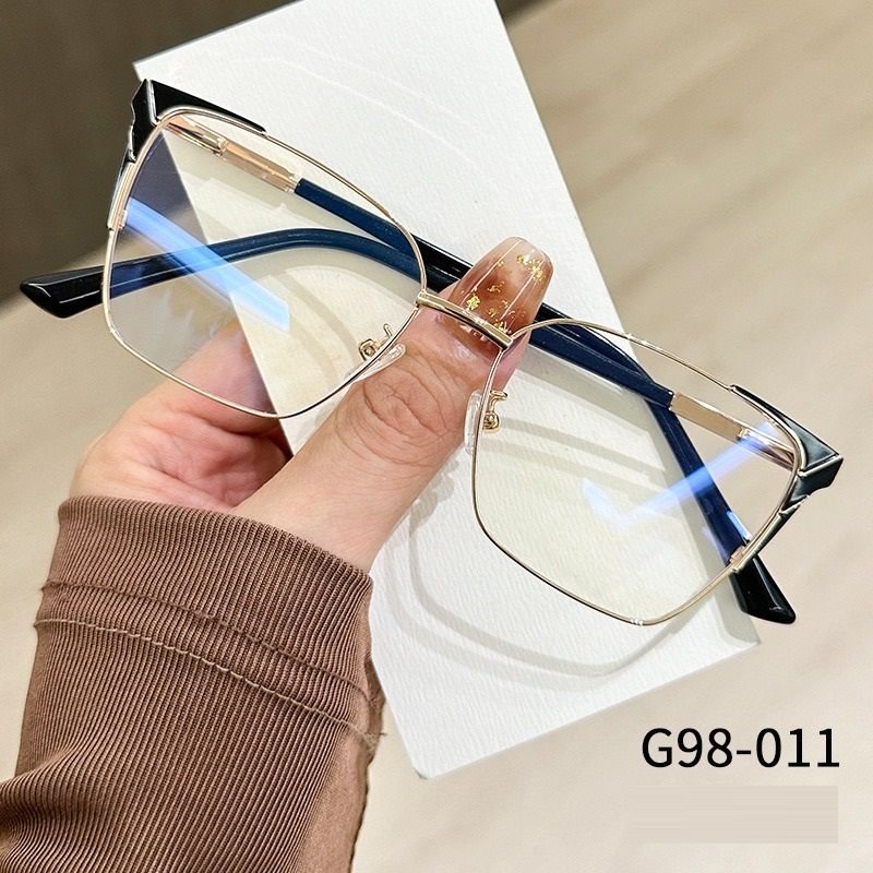 Business Style Colorful Alloy TR Anti-blue Light Cat Eye Glasses Metal Full Frame Anti Blue Light Unisex Optical Eyeglasses 1PC