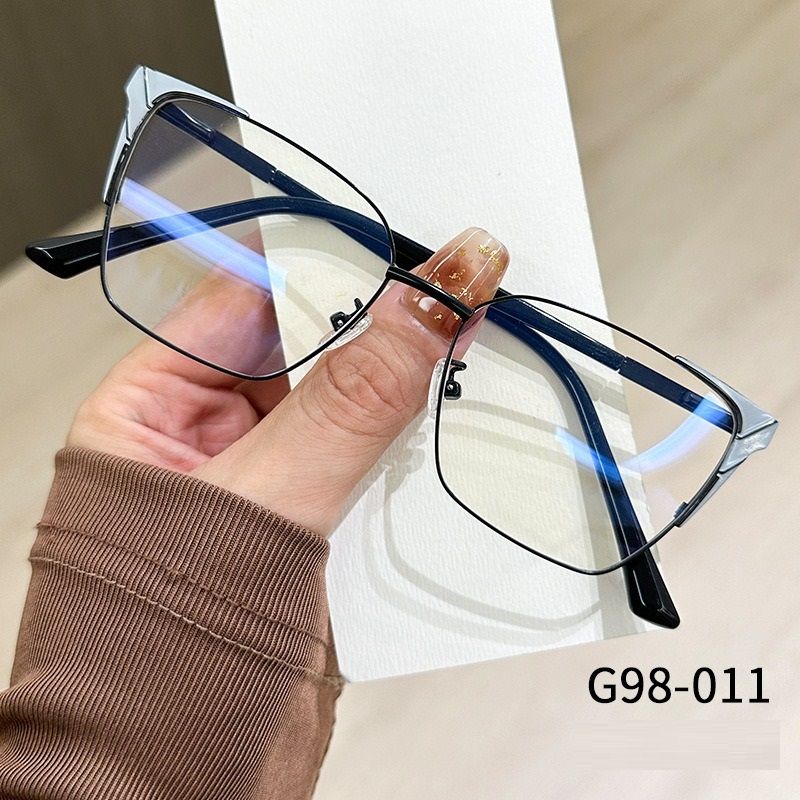Business Style Colorful Alloy TR Anti-blue Light Cat Eye Glasses Metal Full Frame Anti Blue Light Unisex Optical Eyeglasses 1PC
