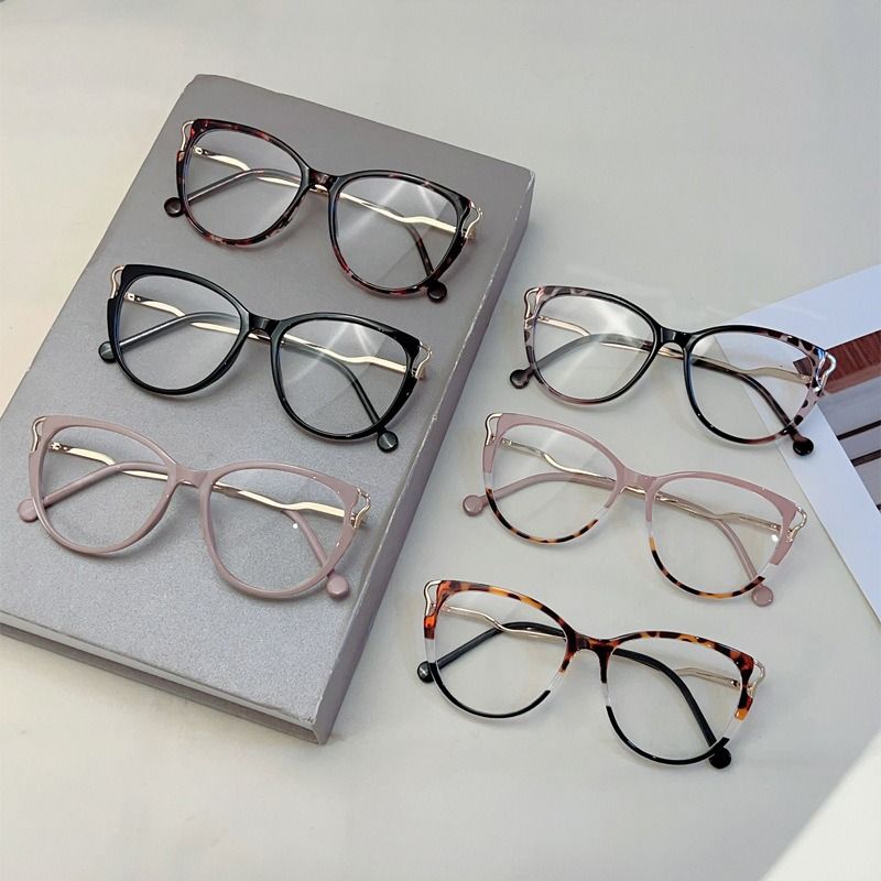 Oversized Cat Eye Glasses Frame Men Computer Eyeglasses Frames for Women Clear Lens Anti-blue Light Optical Spectacle Frame 1PC