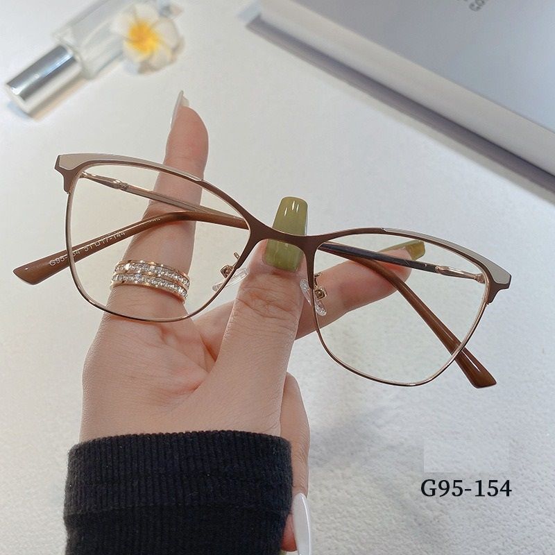 YF95-154 Custom Logo Blue Light Blocking Cat Eye Glasses Women Spectacles Eyeglasses Frames 1PC