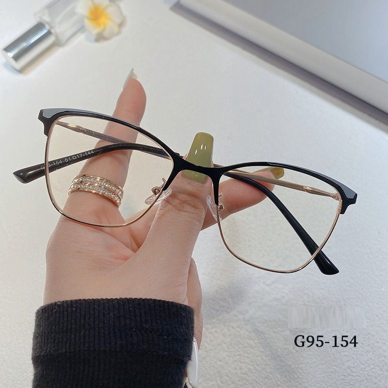 YF95-154 Custom Logo Blue Light Blocking Cat Eye Glasses Women Spectacles Eyeglasses Frames 1PC