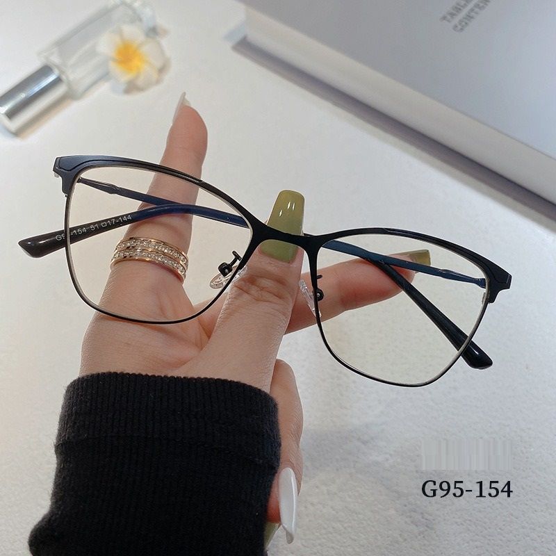 YF95-154 Custom Logo Blue Light Blocking Cat Eye Glasses Women Spectacles Eyeglasses Frames 1PC