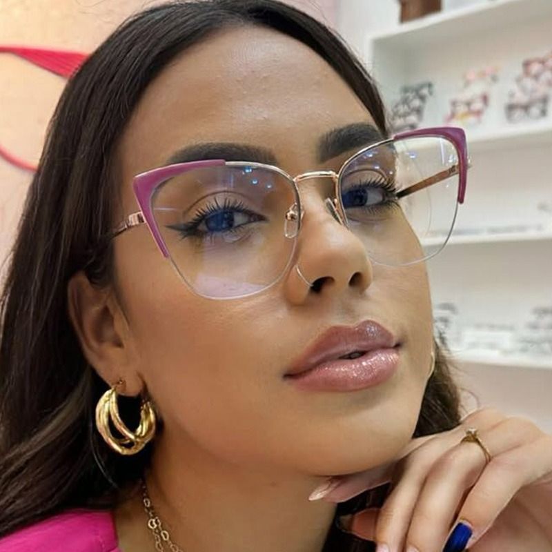High Quality Blue Light Blocking Glasses Frame 2025 Cat Eye Female Eyeglasses Optical Women Spectacles Anti-Reflective Eyewear 1PC