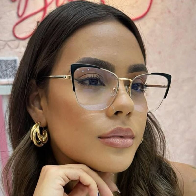 High Quality Blue Light Blocking Glasses Frame 2025 Cat Eye Female Eyeglasses Optical Women Spectacles Anti-Reflective Eyewear 1PC