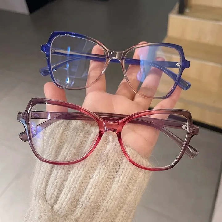 New Vintage Red Leopard Women Cat Eye Glasses 2025 New Female Retro Butterfly Shaped Optical Spectacles Frame Clear Lens Eyeglasses 1PC