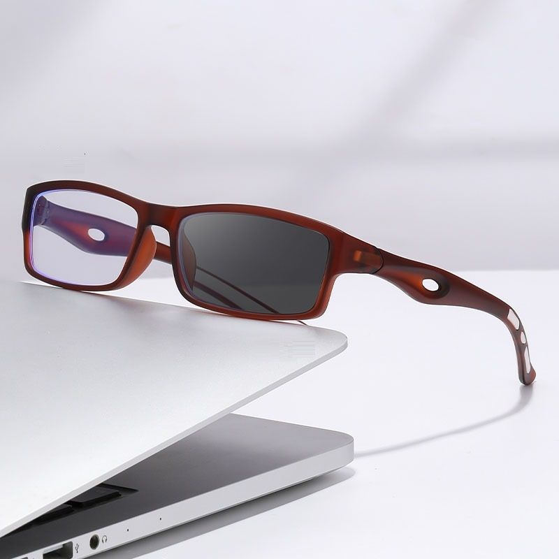 Black Red Anti slip Rectangle Verre Anti Reflet Sports Woman Men Cycling Sunglasses Photochromic Lens Anti Blue Light Glasses 1PC